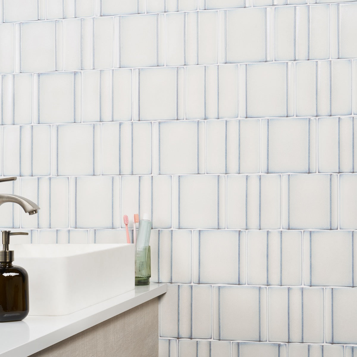 Kinro Snow White 6x6 3D Polished Porcelain Tile - Lux Tile
