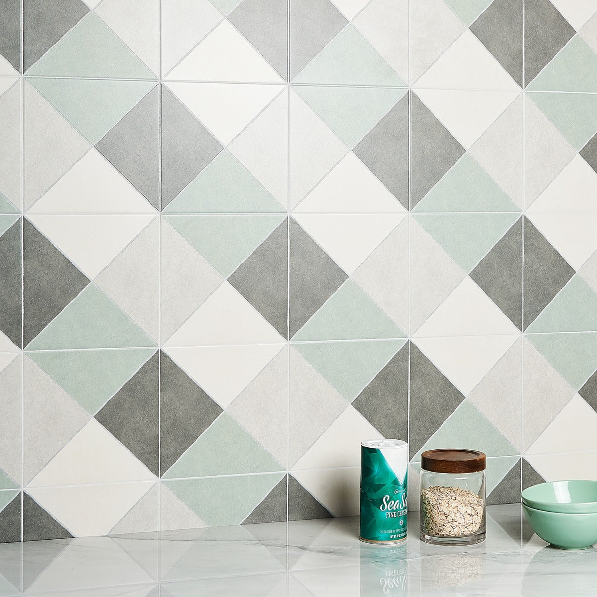 Auteur Plaid Sage Green 9x9 Matte Porcelain Tile
