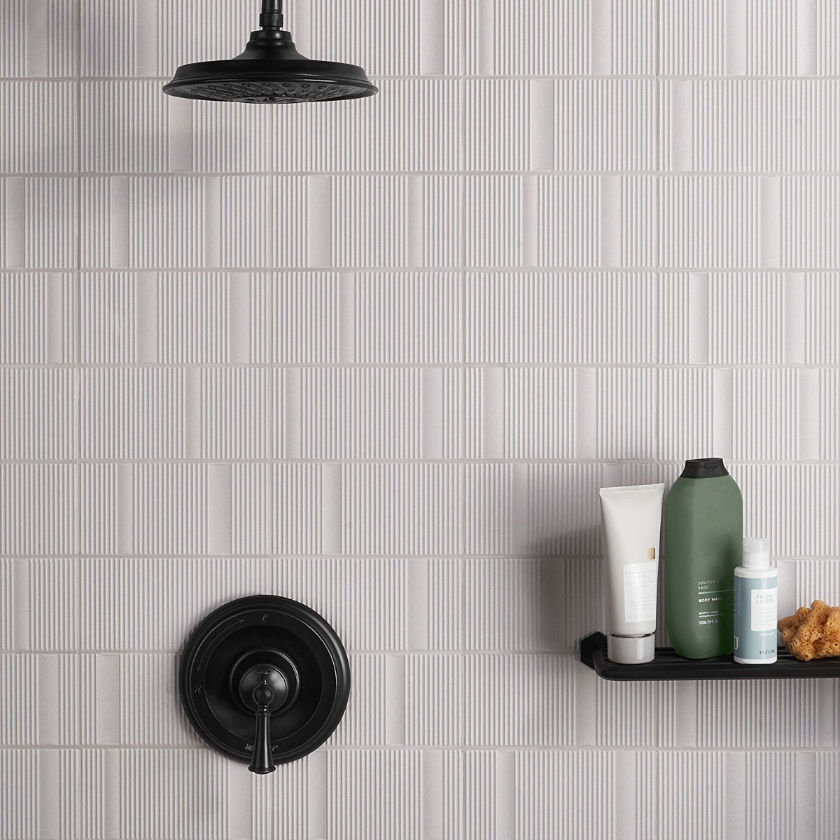 Division Silver 8x16 Fluted Matte Ceramic Wall Tile by Lux Tile