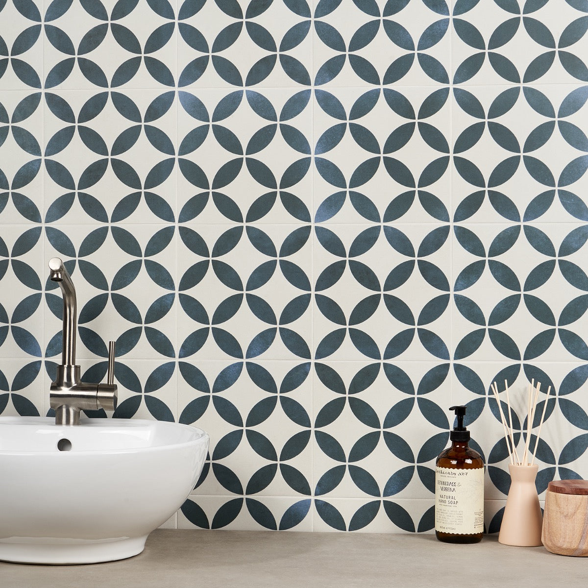Lapaz Petals Blue 9x9 Matte Porcelain Tile - Lux Tile
