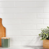 Chance White 2x10 Glossy Ceramic Subway Tile for Walls