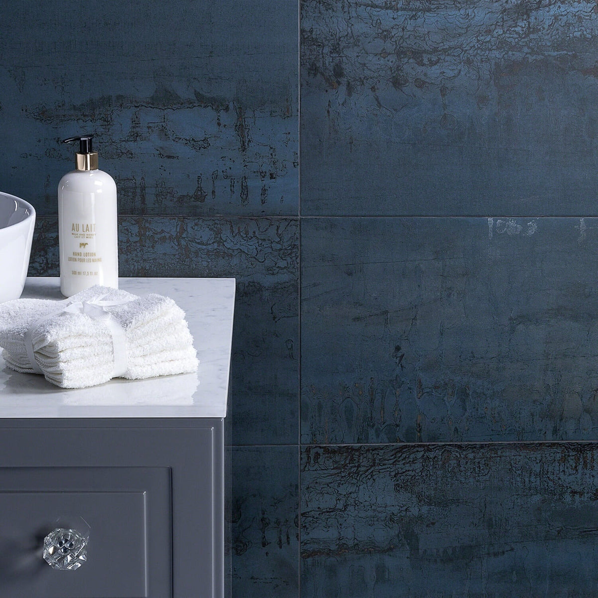 Angela Harris Inspira Metallic Blue 12x24 Matte Porcelain Tile