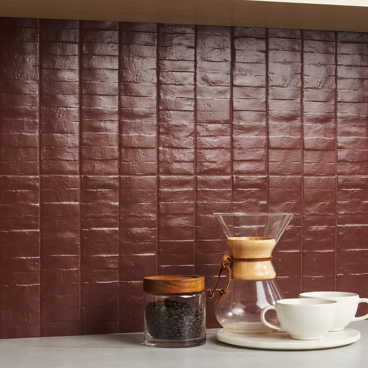 Lux Tile Rework Burgundy Matte Porcelain Subway Tile 3x12