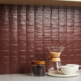 Lux Tile Rework Burgundy Matte Porcelain Subway Tile 3x12
