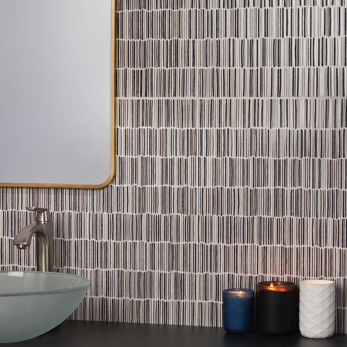 Setana White 12x24 Artisan Decor Porcelain Tile by Lux Tile