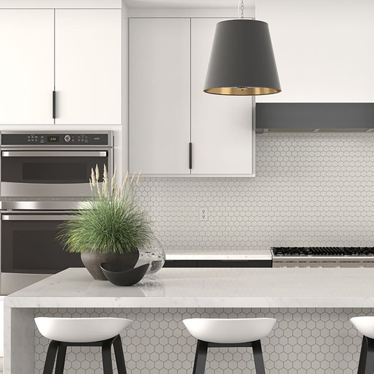 Serenity Taupe Gray 2" Hexagon Matte Porcelain Mosaic Tile