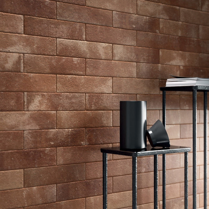 Brick Rustico Rosso Red Matte Porcelain Subway Tile 3x12