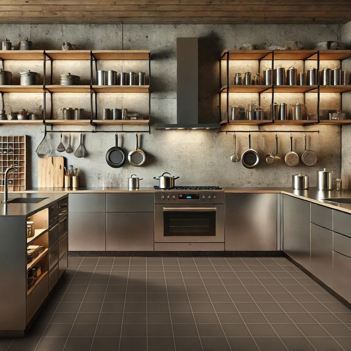 Elemental Chestnut Brown 6x6 Ceramic Quarry Tile - Durable & Eco-Friendly