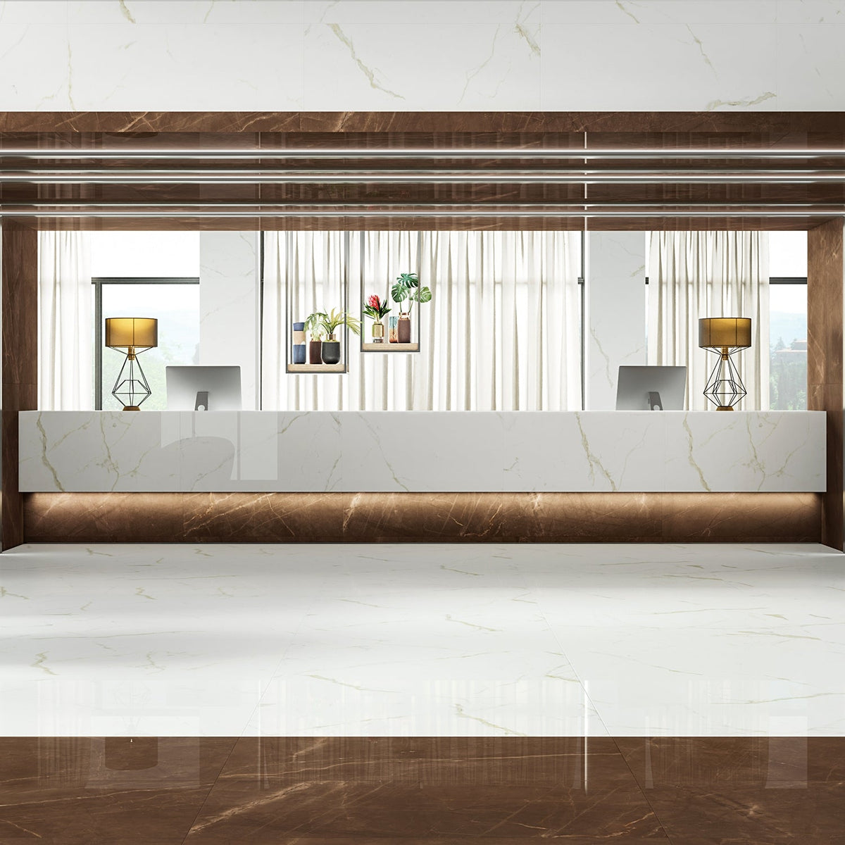 Lux Tile Calacatta White Matte Porcelain Tile 24x48