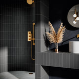 Charlotte Charcoal Black 3x10 Textured Matte Ceramic Subway Tile - Lux Tile