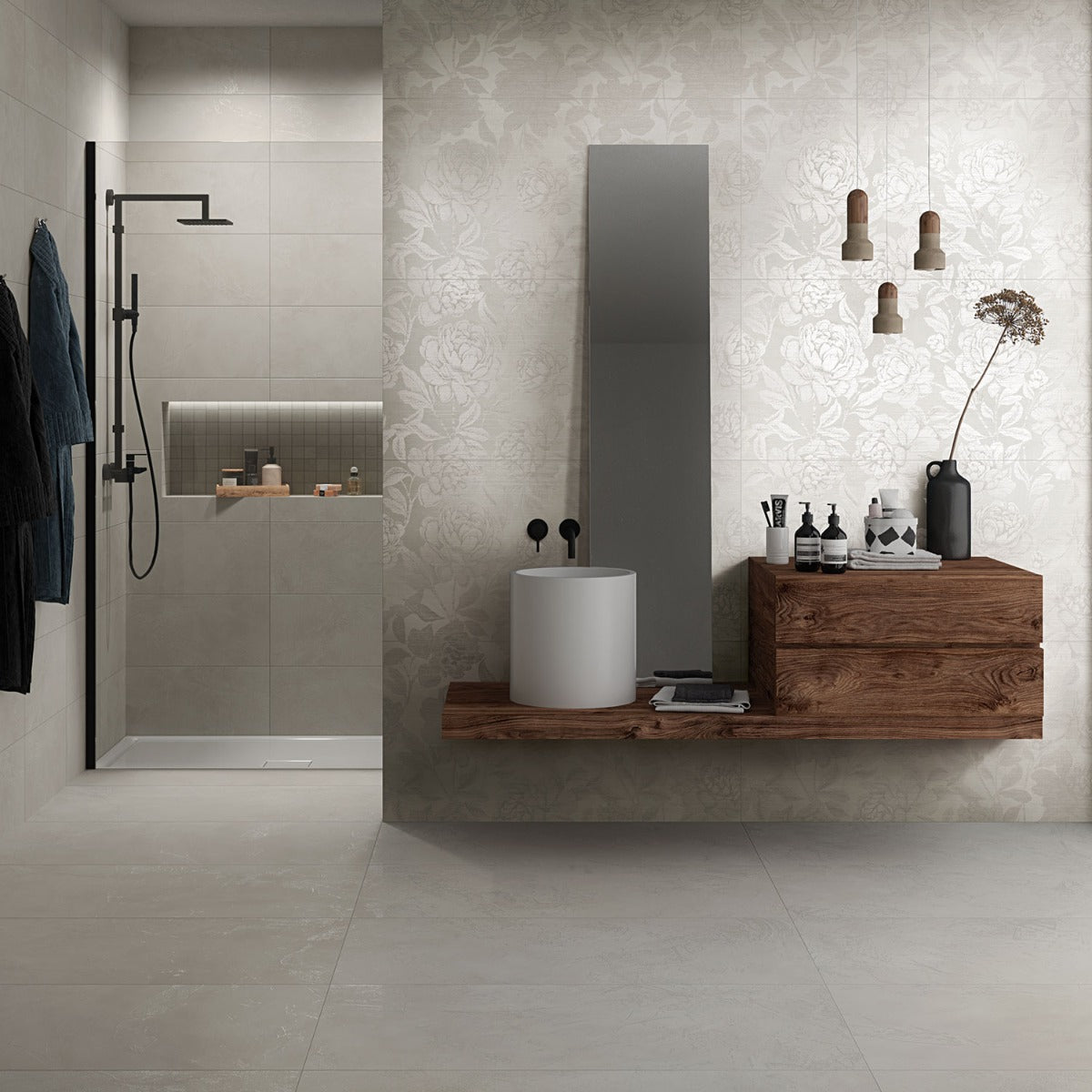 Monet Romance Gray 24x48 Matte Porcelain Tile - Lux Tile