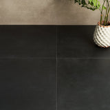 Lines Black Matte Porcelain Tile 24x24 - Lux Tile