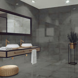 Angela Harris Flatiron Graphite Gray 12x24 Semi-Polished Porcelain Tile
