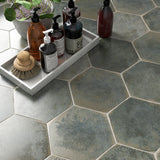Lux Tile Kalay Green 9" Hexagon Polished Porcelain Tile