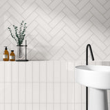 Park Hill Monumental Mist White 4x12 Polished Porcelain Subway Tile