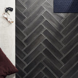 Stacy Garcia Artblock Nero Black Matte Porcelain Tile 4x16