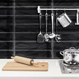 Stacy Garcia ArtBlock Nero Black 4x16 Glossy Porcelain Tile