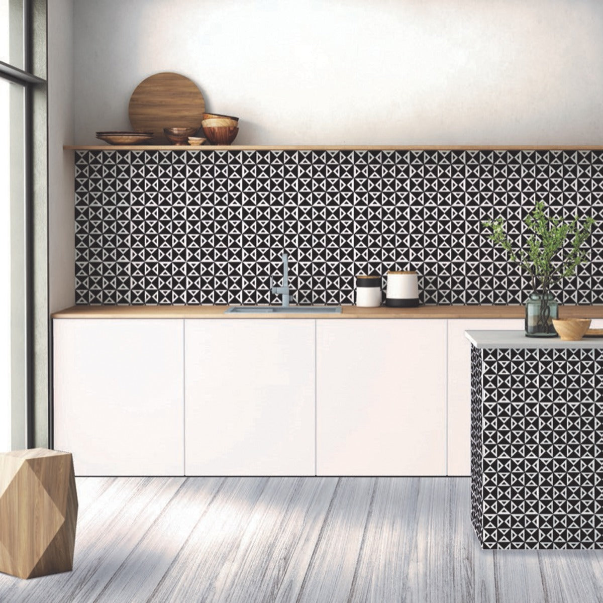 B2W Angle Negative 8x8 Matte Porcelain Tile - Lux Tile