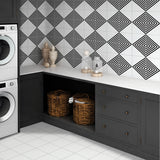 Lux Tile B2W Stripe Positive 8x8 Matte Porcelain Tile