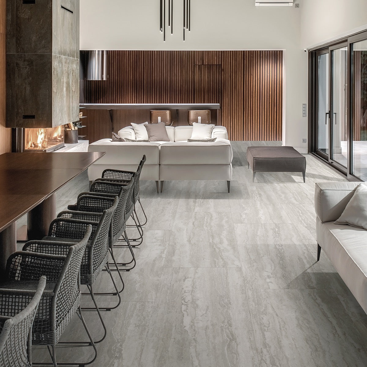 Basic Travertine Silver 24x48 Matte Porcelain Tile - Lux Tile