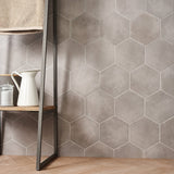 HexArt Gris Gray 8" Hexagon Matte Porcelain Tile - Lux Tile
