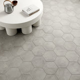 Ava Sabbia Gray 8" Hexagon Matte Porcelain Tile - Lux Tile