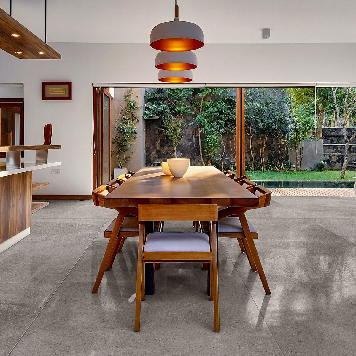 Lux Tile New Rock Fossil Dark Gray 48x48 Matte Porcelain Tile