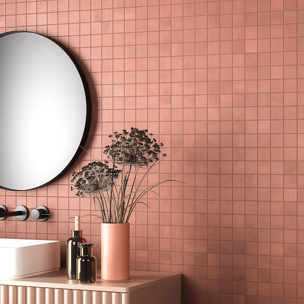 Clay Grace Red 2x2 Matte Porcelain Mosaic Tile