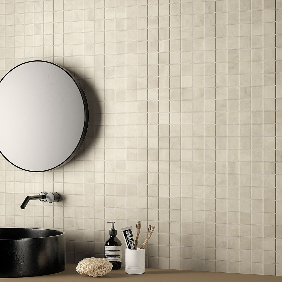 Clay Shy Beige 2x2 Matte Porcelain Mosaic Tile - Lux Tile