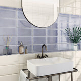 Jamesport Blue 6"x12" Glossy Porcelain Subway Tile by Lux Tile