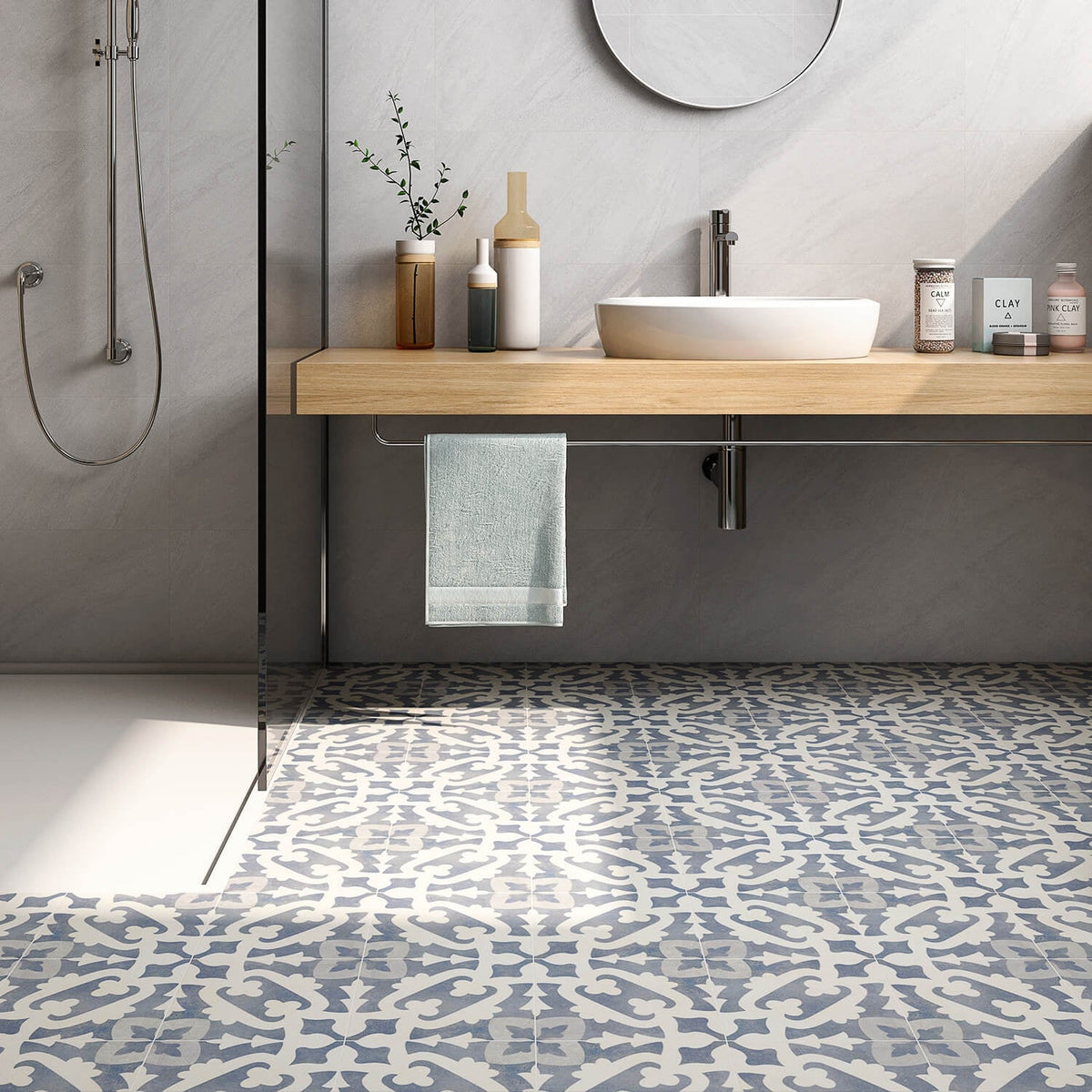 Bella Moma Blue 9x9 Matte Porcelain Tile by Lux Tile