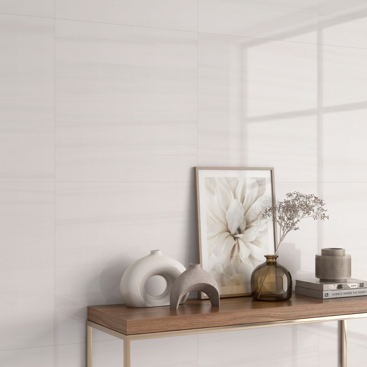 Minera Dolomite Warm White 24x24 Polished Porcelain Tile