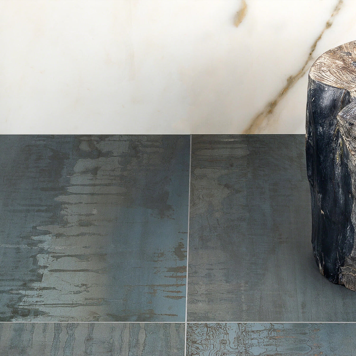 Angela Harris Metallic Blue Matte Porcelain Tile 24x24