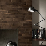 Brick Rustico Nero Brown Matte Porcelain Subway Tile 3x12