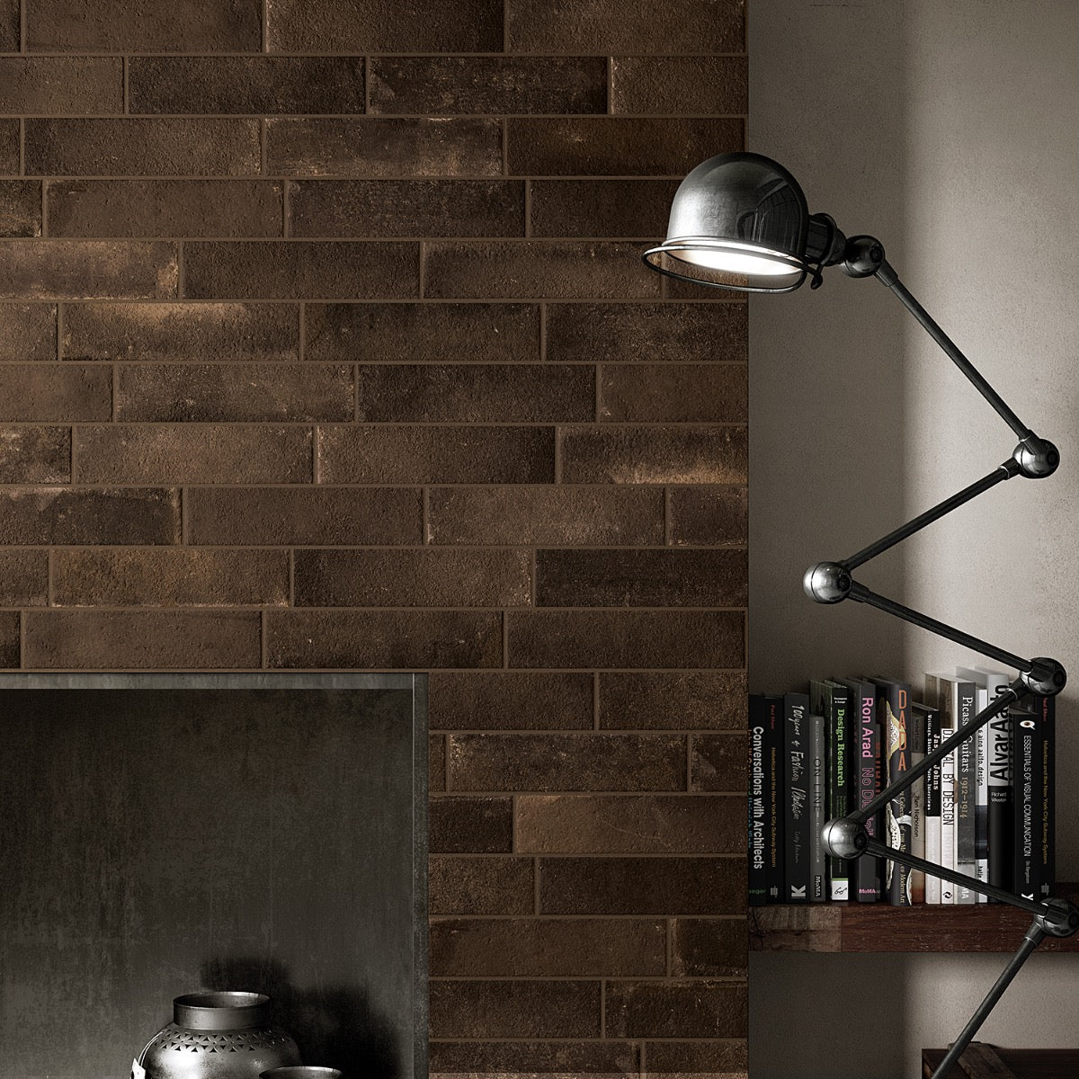 Brick Rustico Nero Brown 3x12 Matte Porcelain Subway Tile