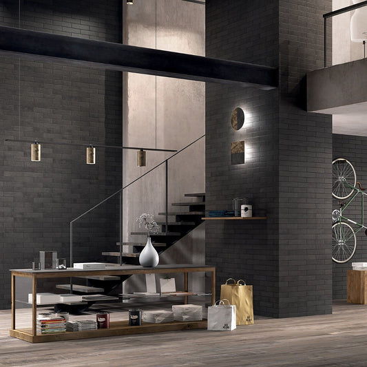 Brick Urbana Nero Black Matte Porcelain Subway Tile 3x12