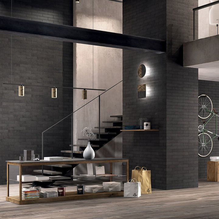 Brick Urbana Nero Black Matte Porcelain Subway Tile 3x12