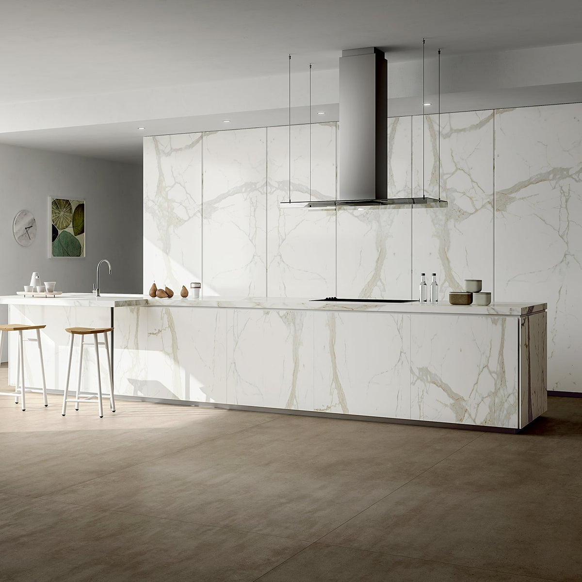 TileBarXL Marmi Slim White Calacatta 60x120 Polished Porcelain Slab