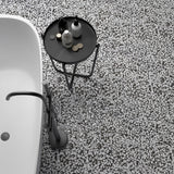 Lux Tile Terrazzo Hex Nero Black & White 9" Matte Porcelain Tile