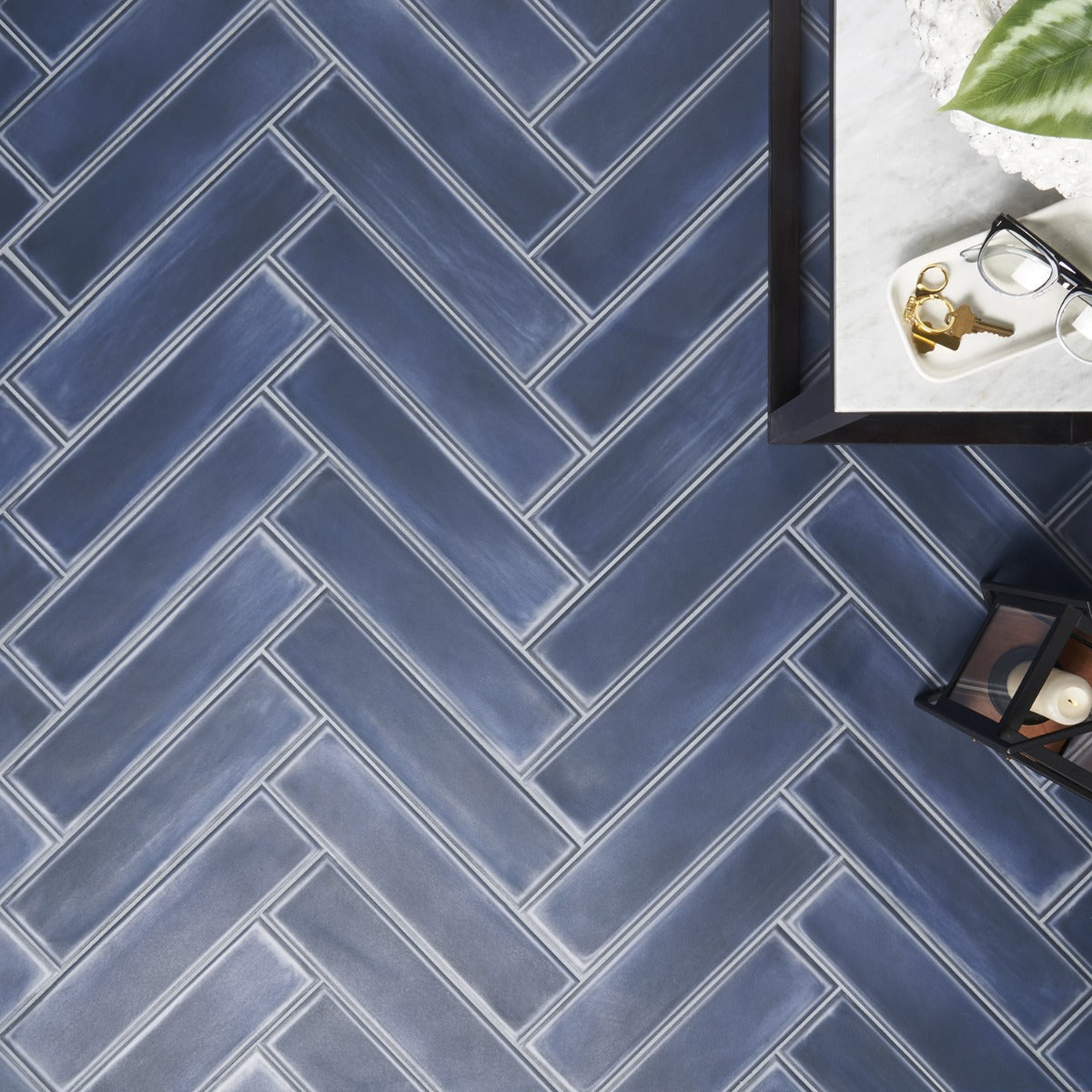 Stacy Garcia ArtBlock Denim Blue 4x16 Matte Porcelain Tile