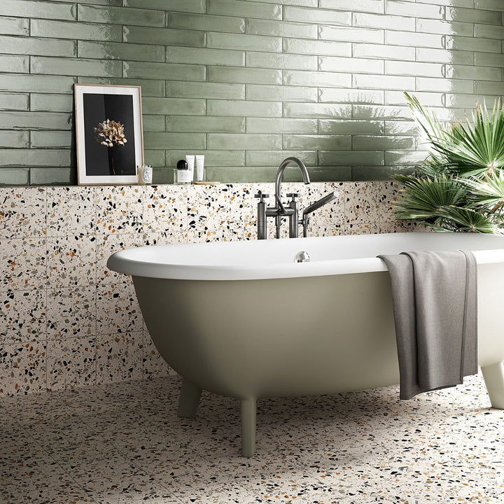Lux Tile Chips Macro Bianco White 8x8 Matte Porcelain Tile