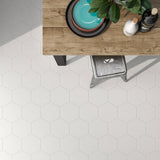 SymetroHex White 10" Matte Porcelain Tile - Lux Tile