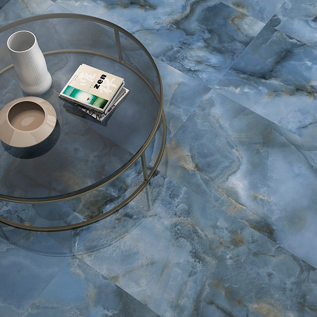 Jewel Onyx Blue 24x48 Polished Porcelain Tile by Lux Tile