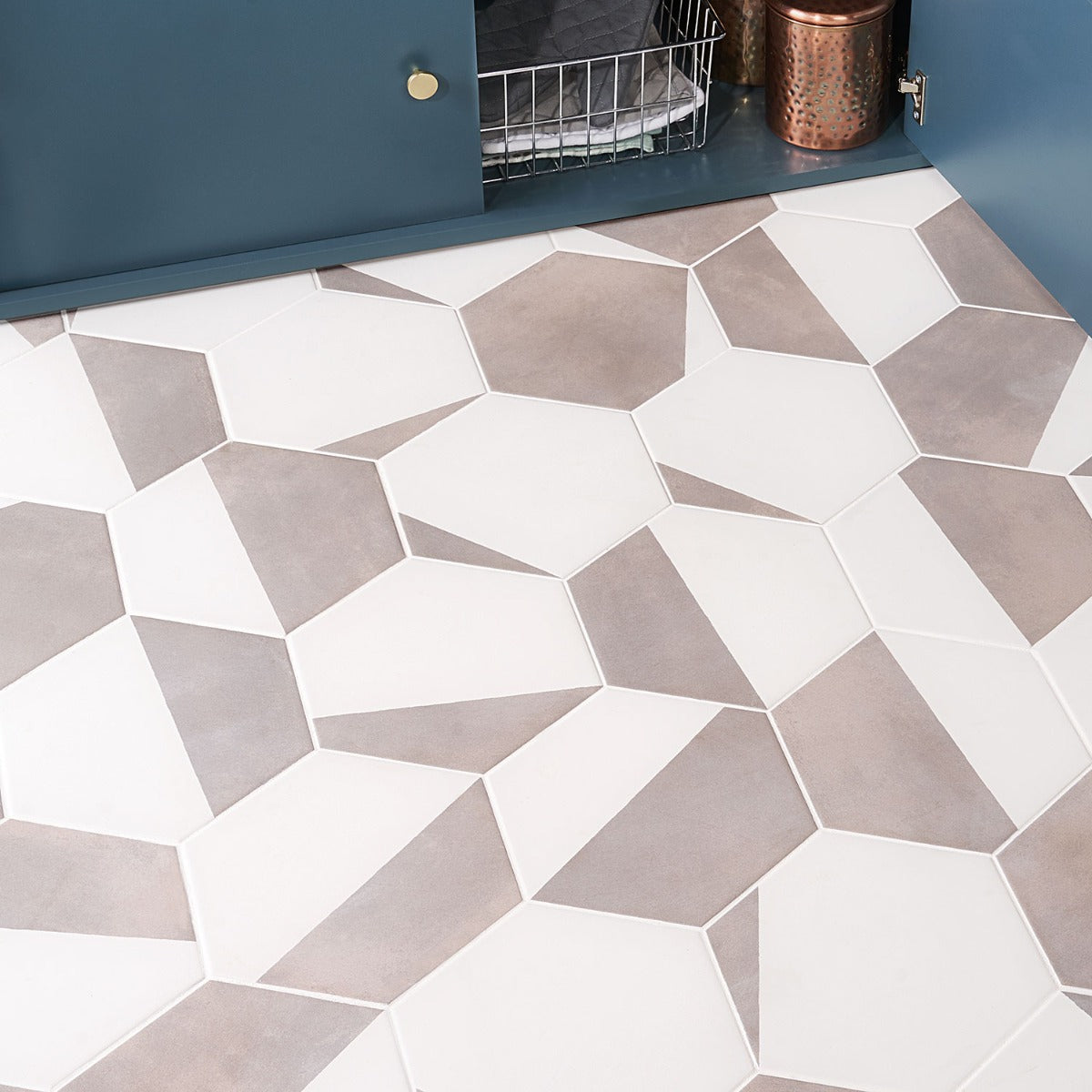 HexArt Pop Gris 8" Hexagon Matte Porcelain Tile - Lux Tile