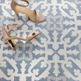 Bond Tile Moma Light Blue Encaustic 9x9 Glazed Porcelain Tile