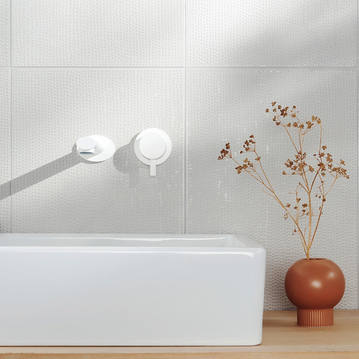 Rethink Decoro Plaster White 12x24 Textured Matte Porcelain Tile