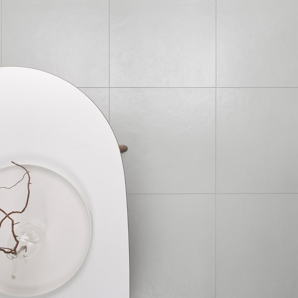 Rethink Plaster White Matte Porcelain Tile - 24x24, Made in Italy