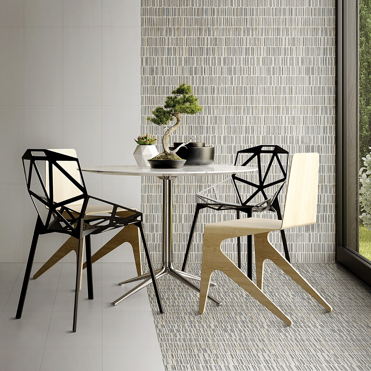 Setana White 12x24 Artisan Decor Porcelain Tile by Lux Tile