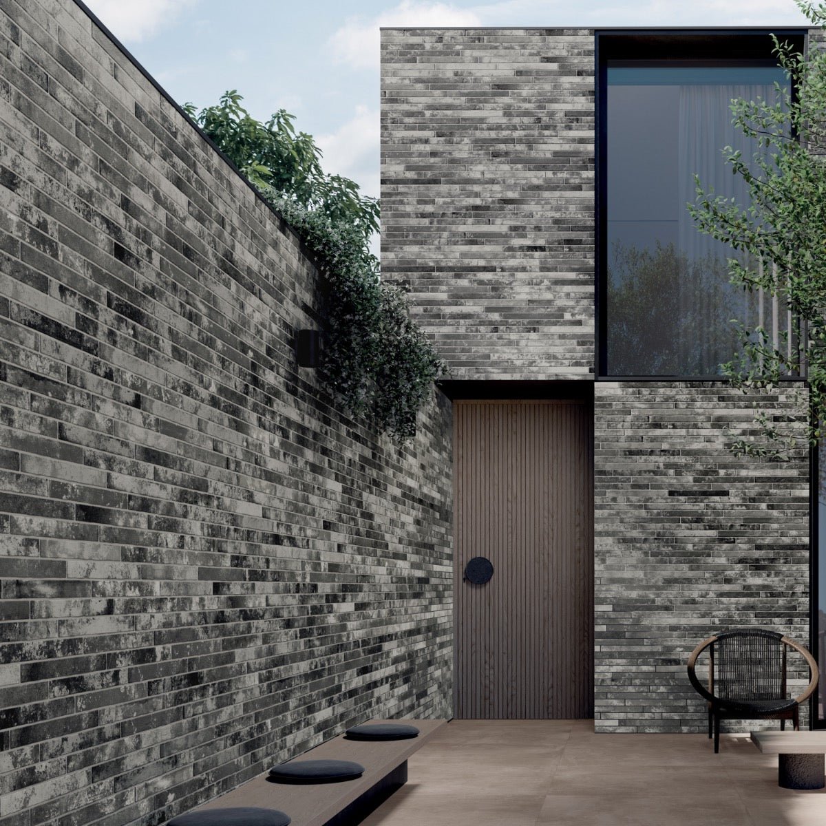 English Brick Dark Gray Matte Porcelain Tile - 2x18 Subway Tile