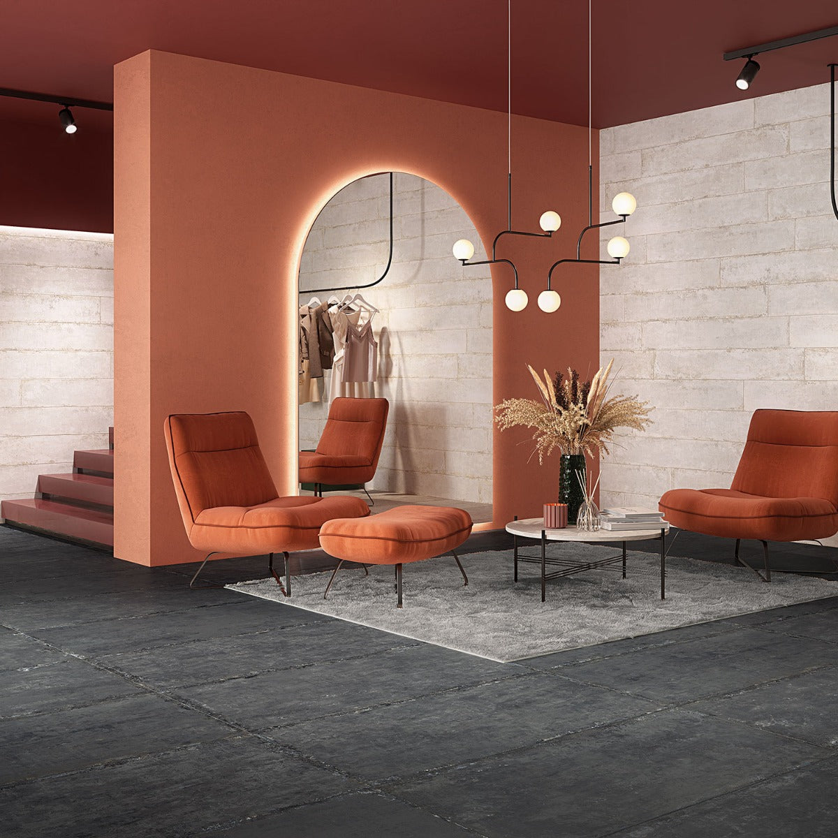 Portrait Black Matte Porcelain Tile 24x48 - Lux Tile